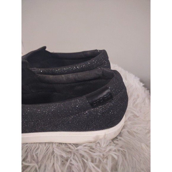 Crocs Citilane 203545 Womens Sz 11 Black Sparkle Slip On Comfort Fabric - Picture 3 of 9